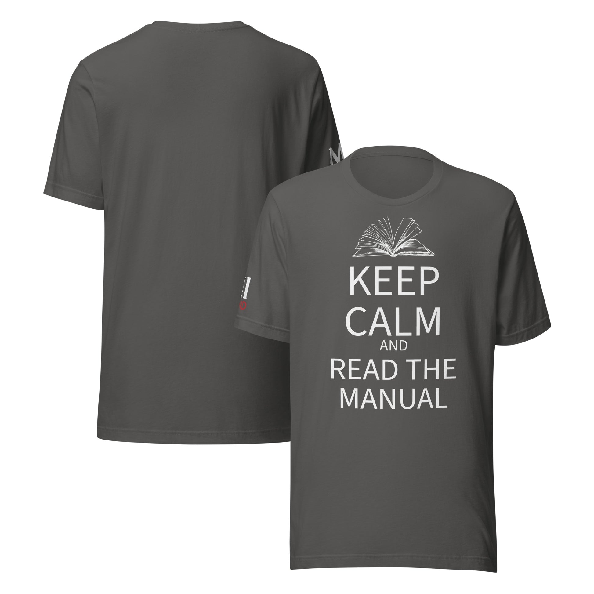 Keep Calm and Read the Manual Tee wht txt