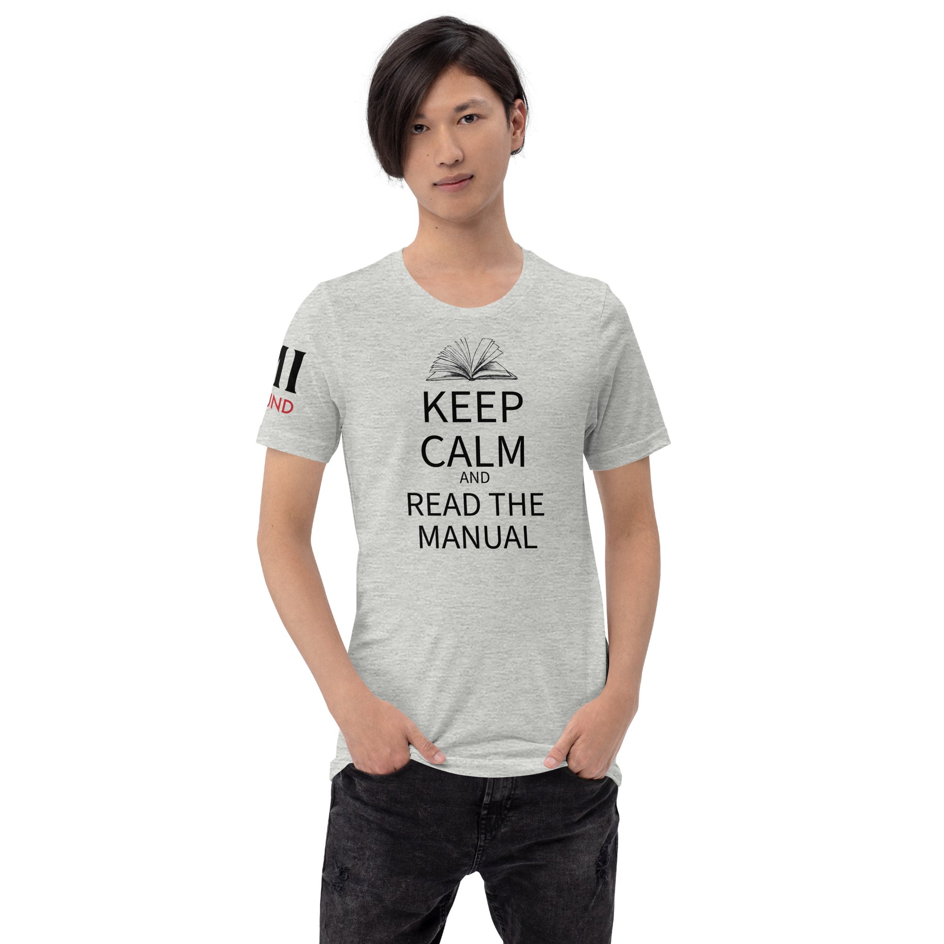 Keep Calm and Read the Manual Tee blk txt