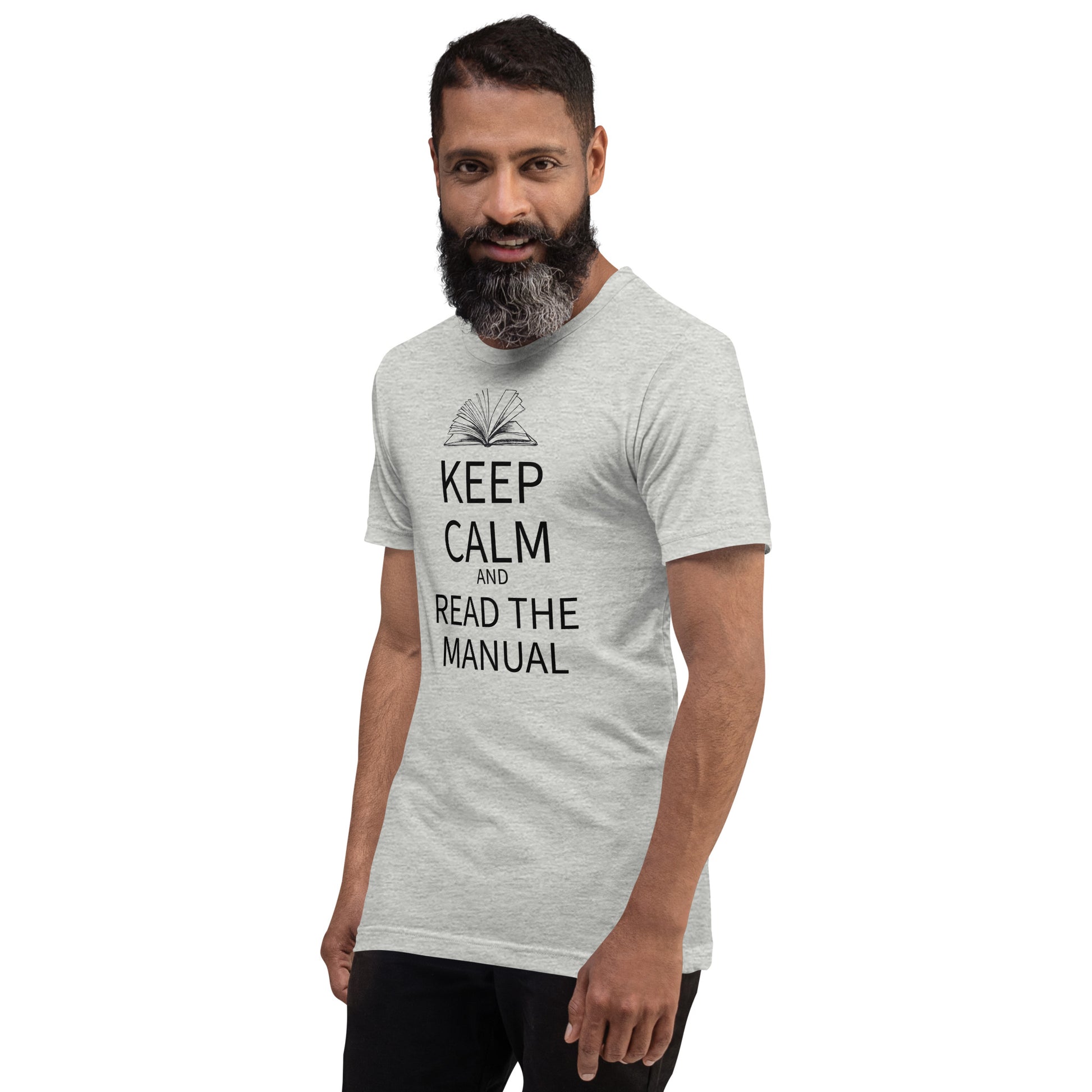 Keep Calm and Read the Manual Tee blk txt