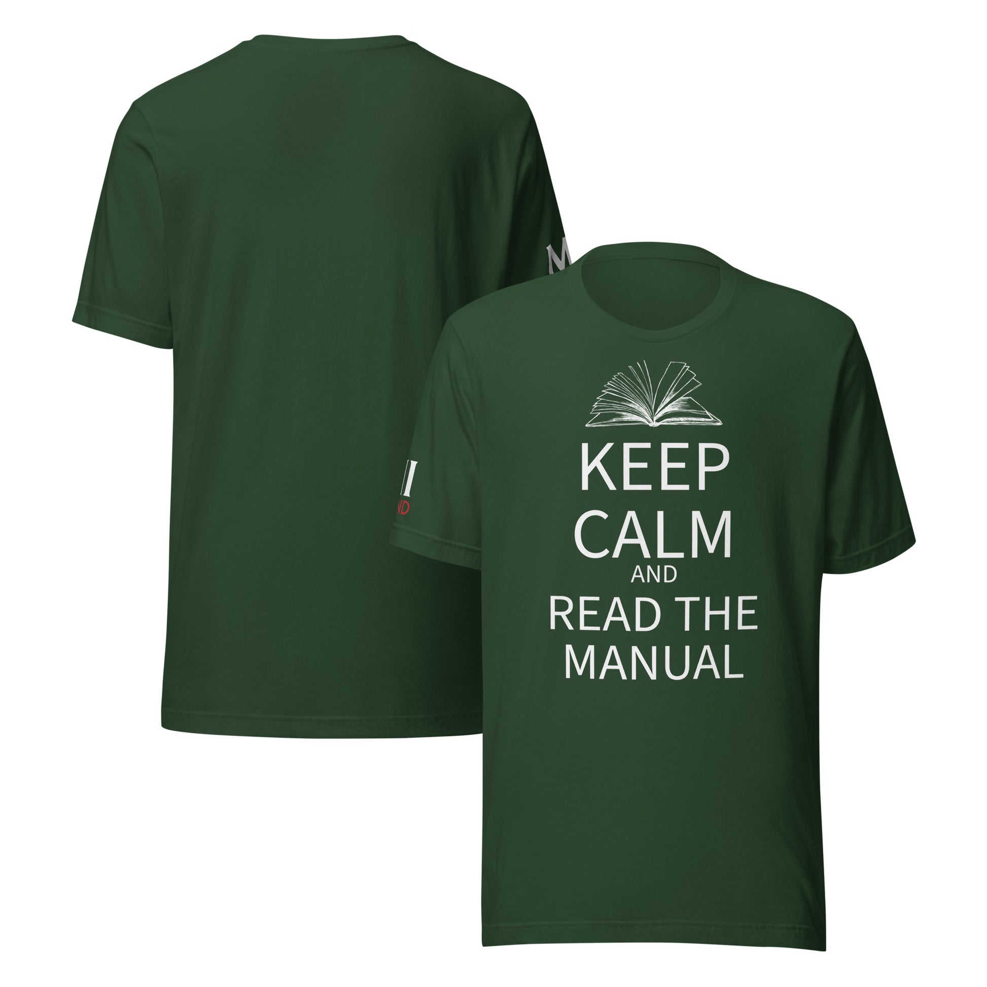 Keep Calm and Read the Manual Tee wht txt