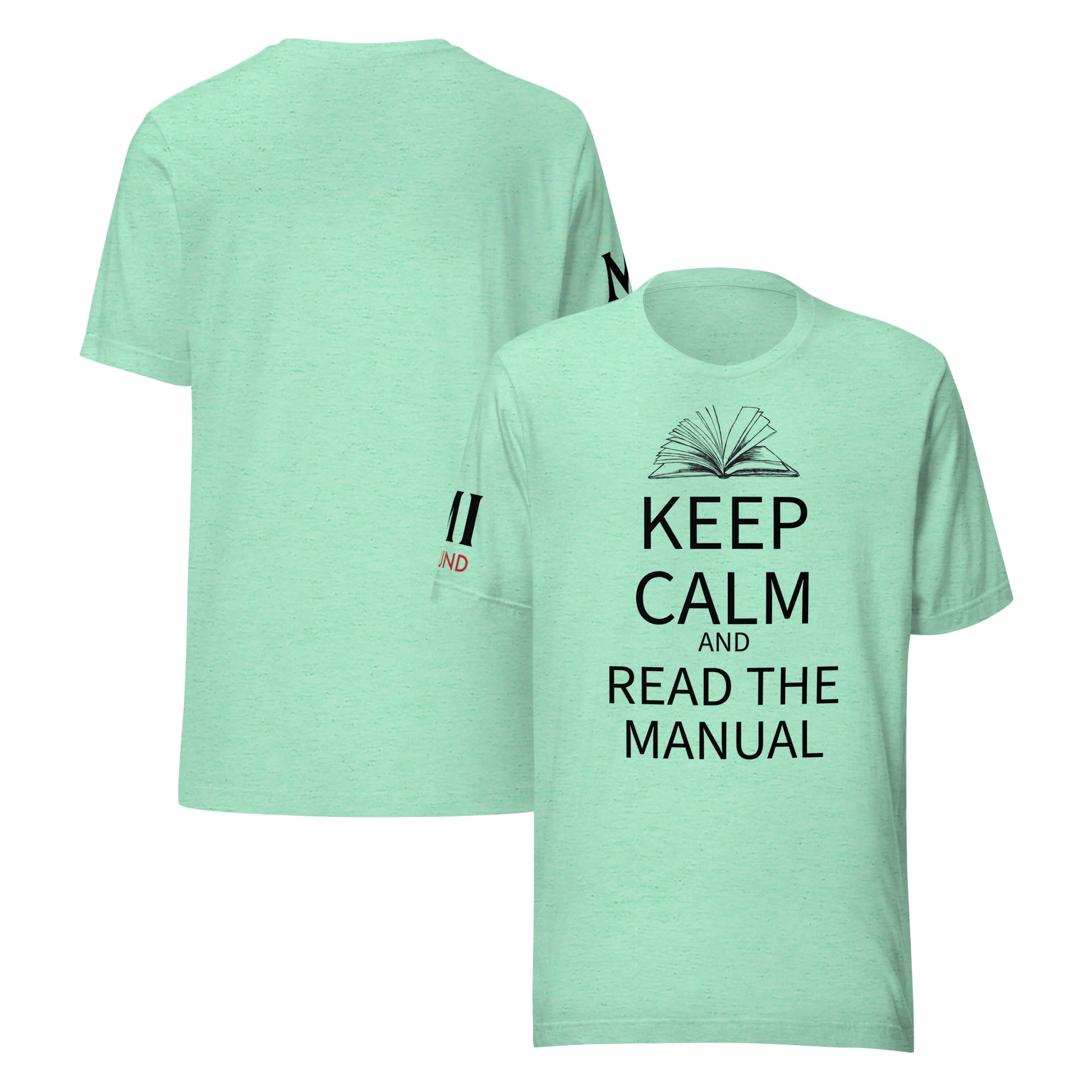Keep Calm and Read the Manual Tee blk txt