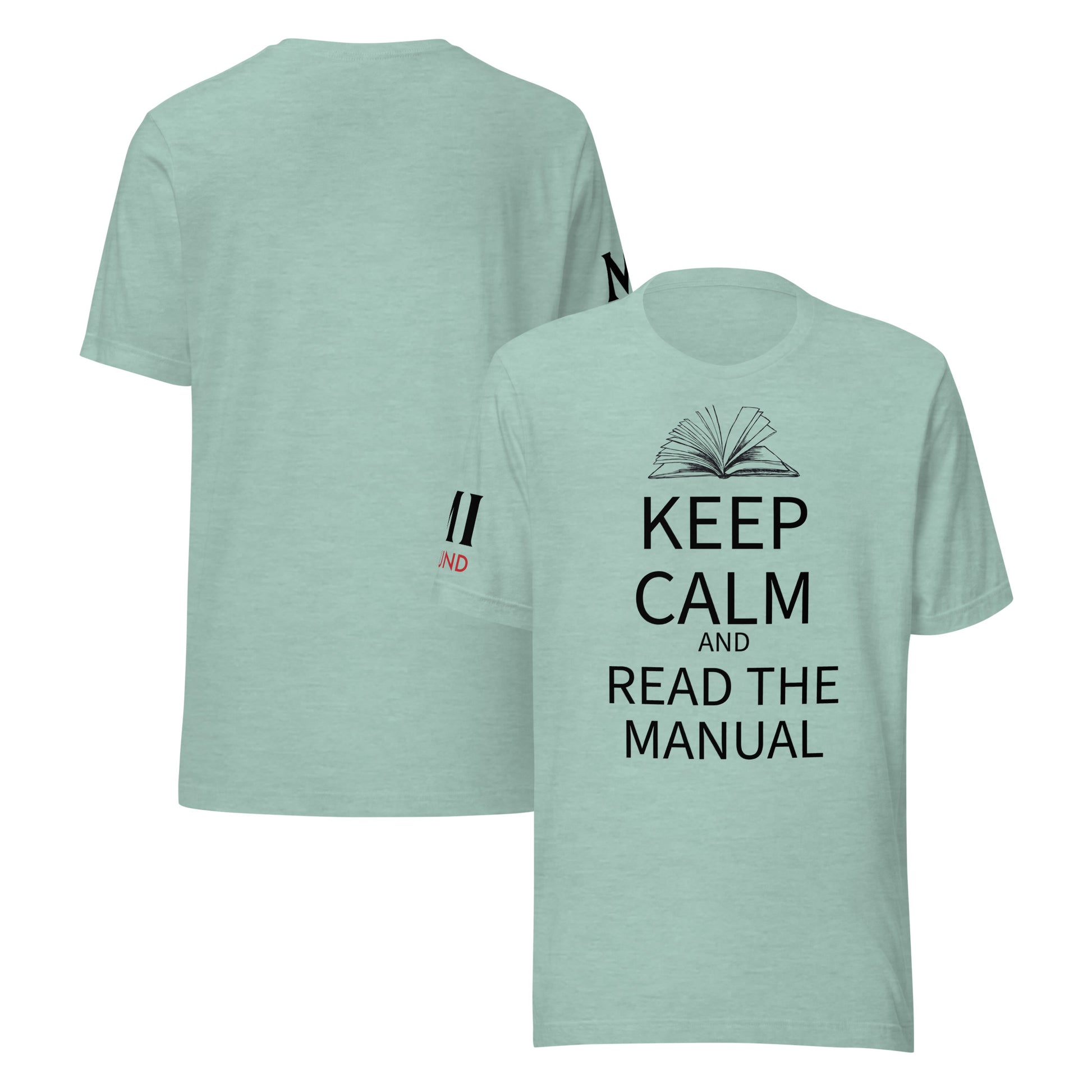 Keep Calm and Read the Manual Tee blk txt