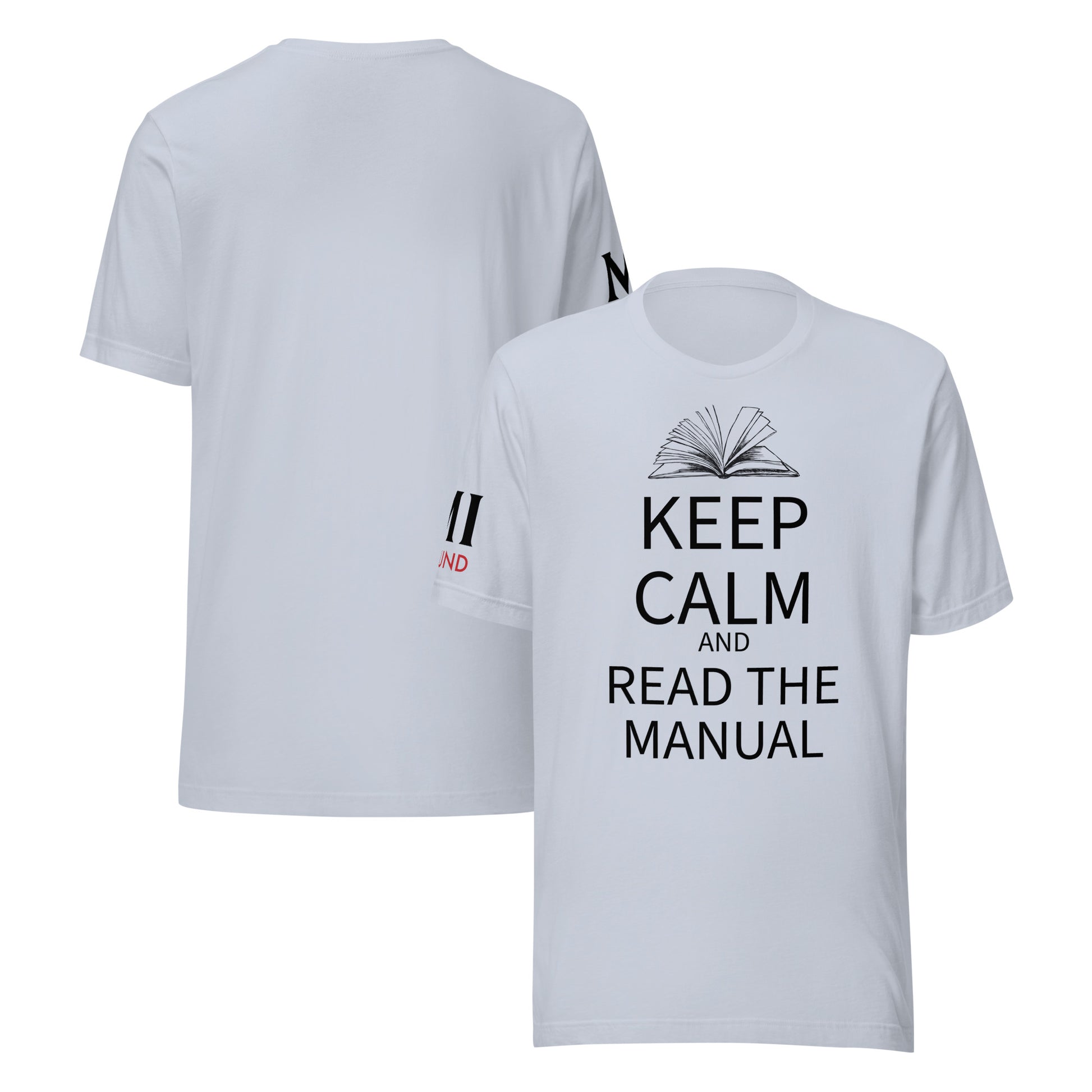 Keep Calm and Read the Manual Tee blk txt