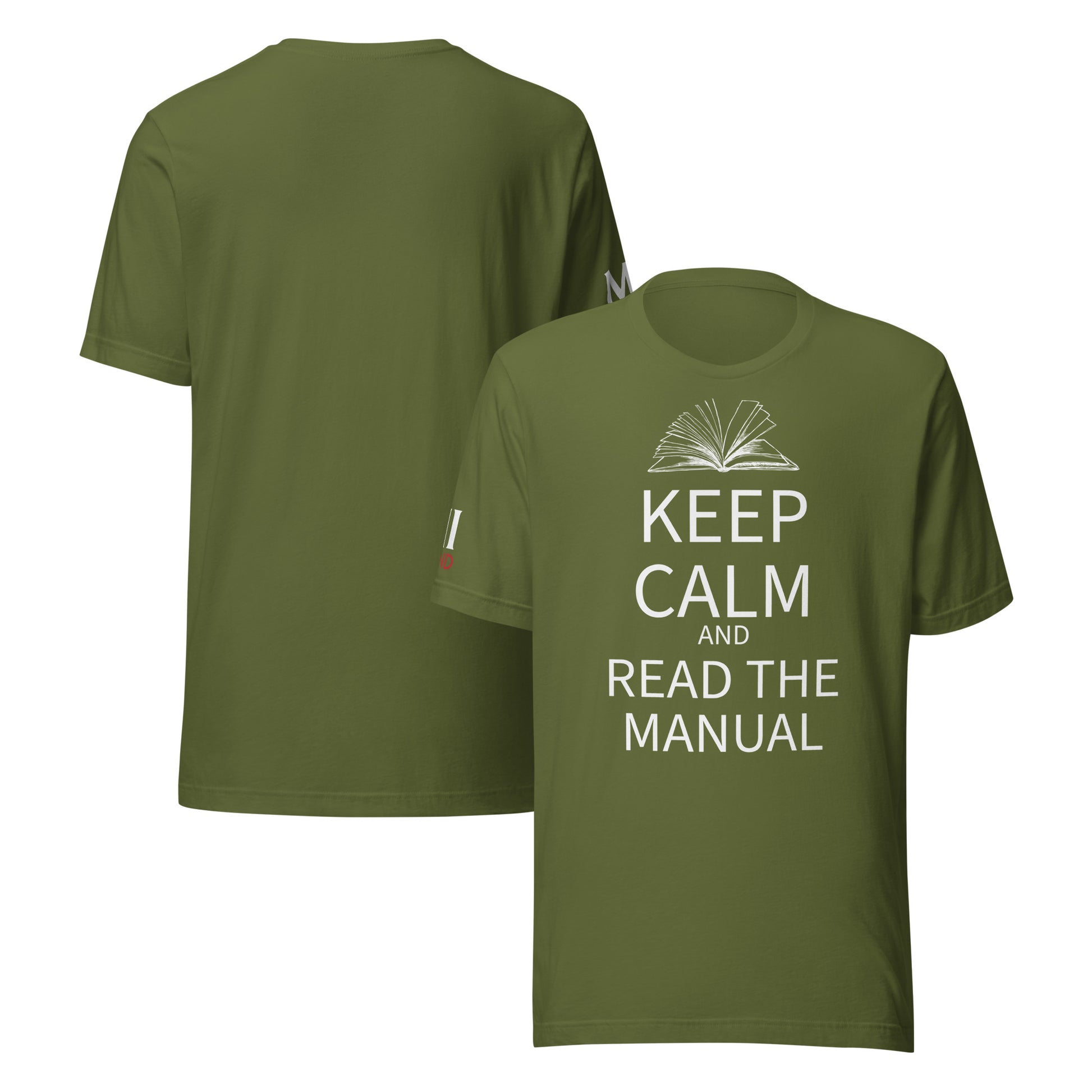Keep Calm and Read the Manual Tee wht txt