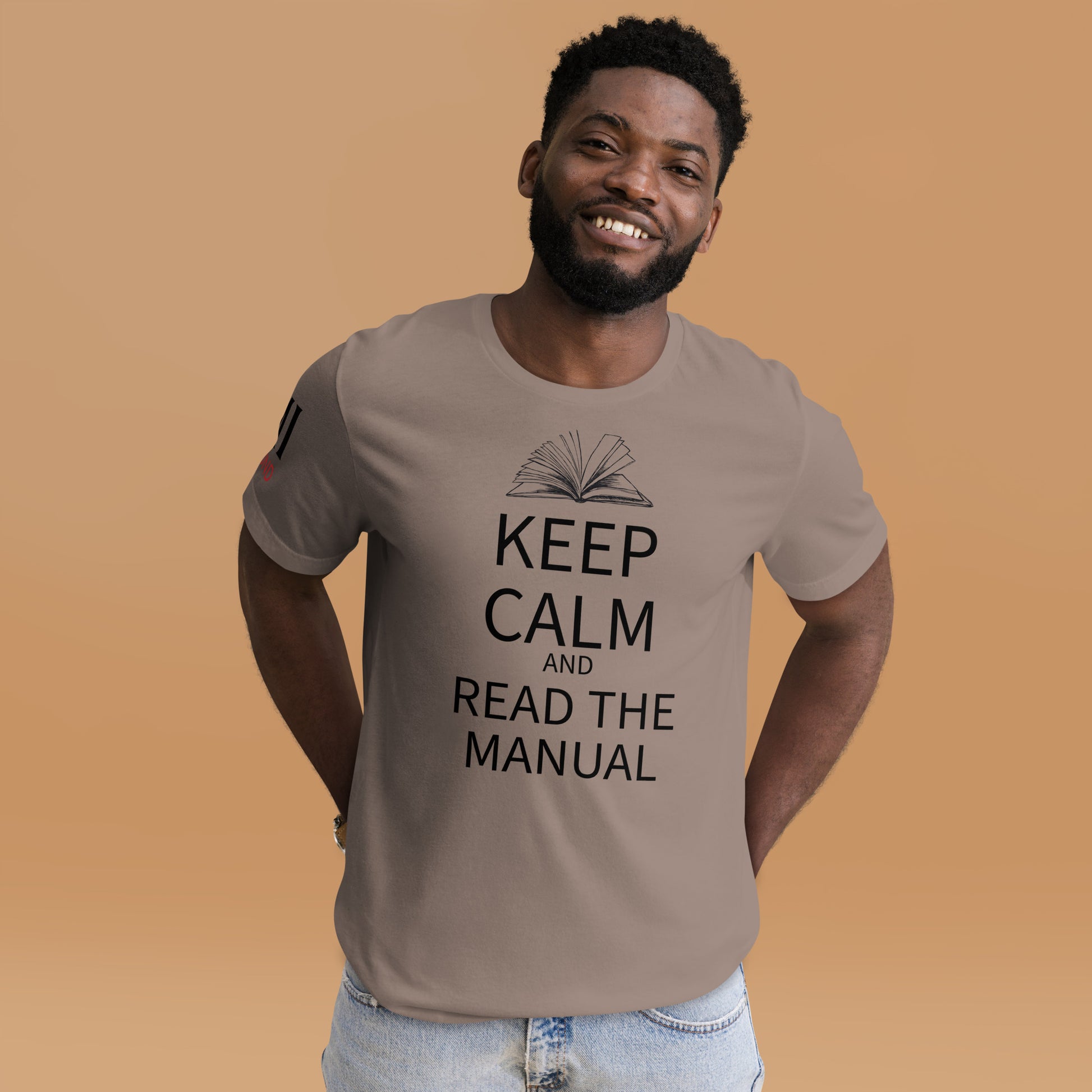 Keep Calm and Read the Manual Tee blk txt