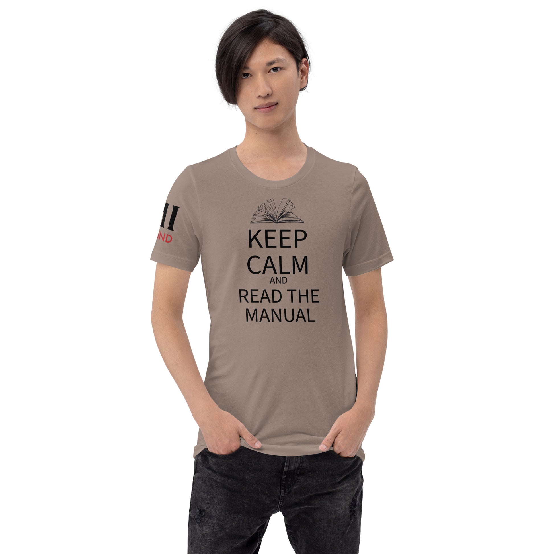 Keep Calm and Read the Manual Tee blk txt