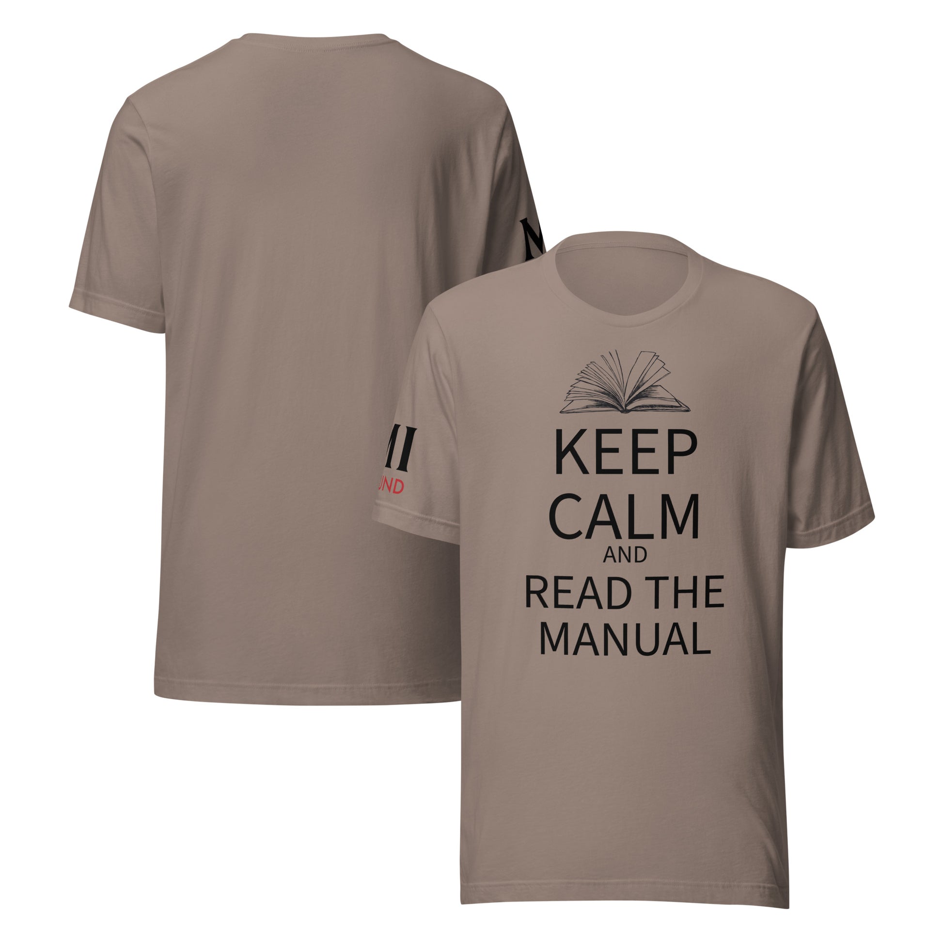 Keep Calm and Read the Manual Tee blk txt