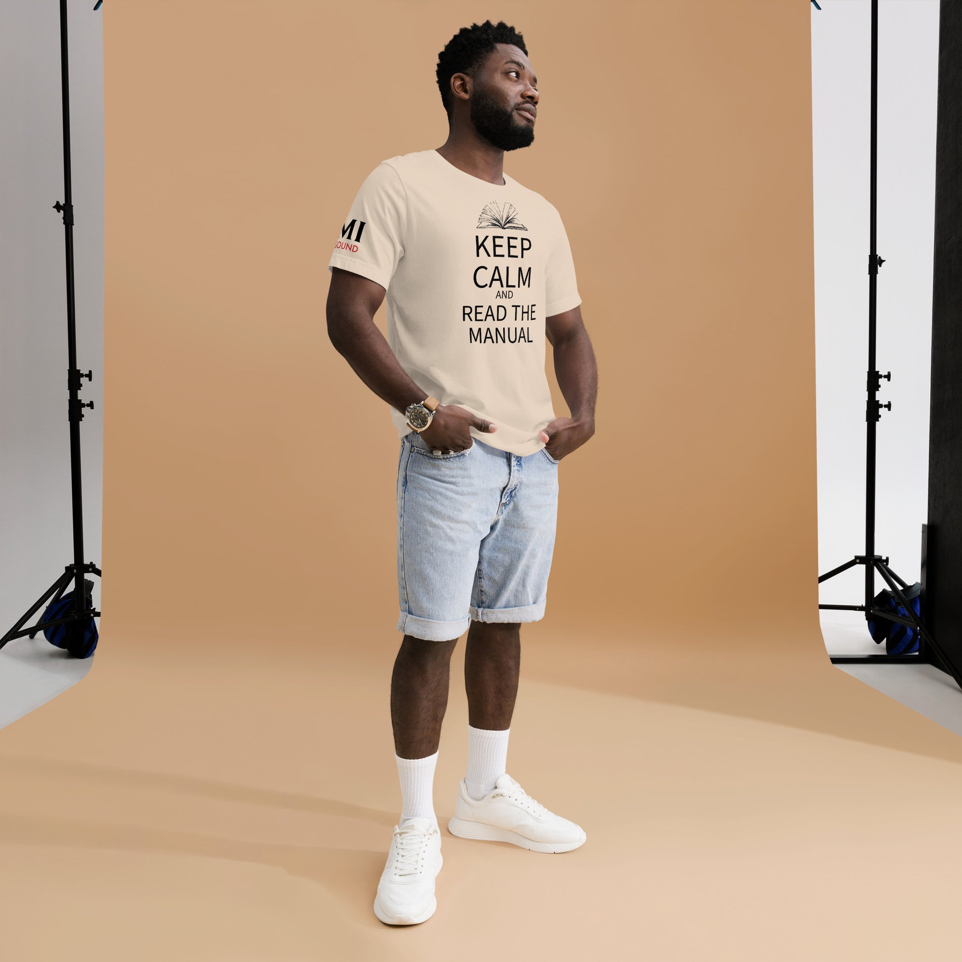 Keep Calm and Read the Manual Tee blk txt