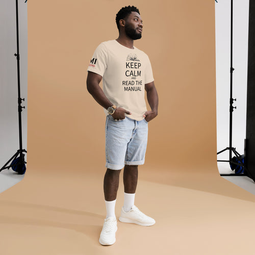 Keep Calm and Read the Manual Tee blk txt