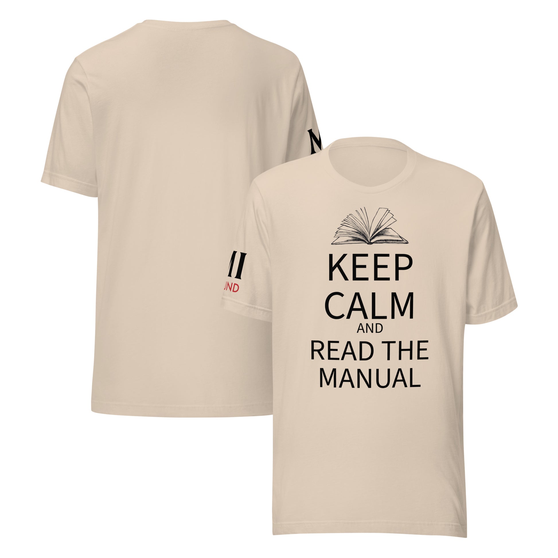 Keep Calm and Read the Manual Tee blk txt