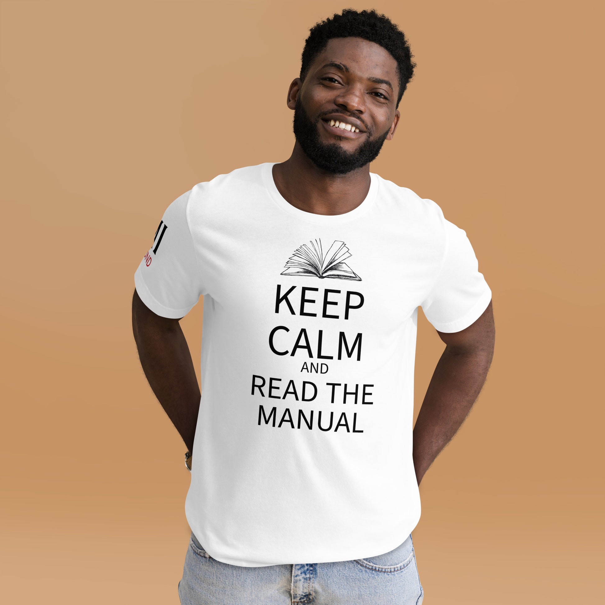 Keep Calm and Read the Manual Tee blk txt