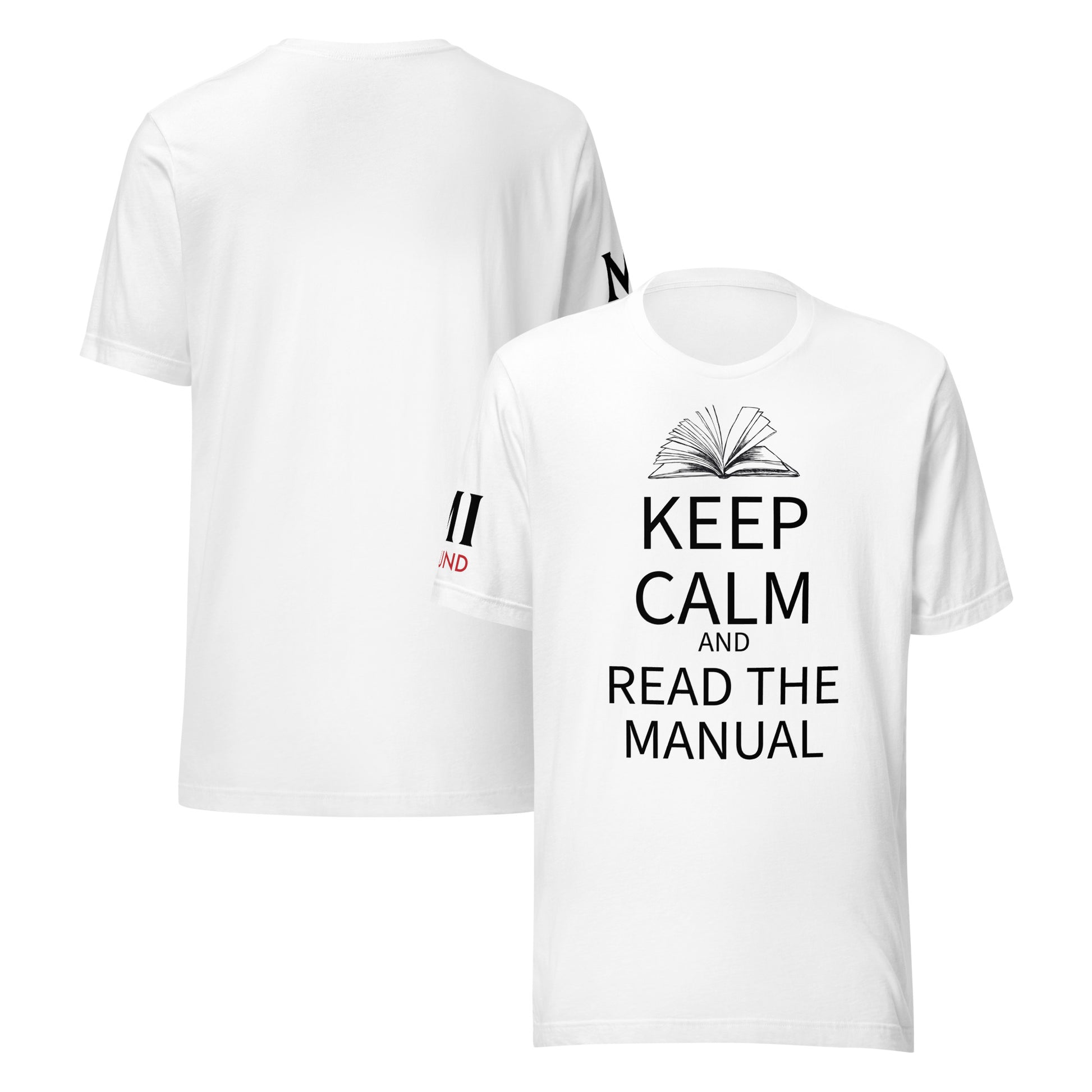Keep Calm and Read the Manual Tee blk txt
