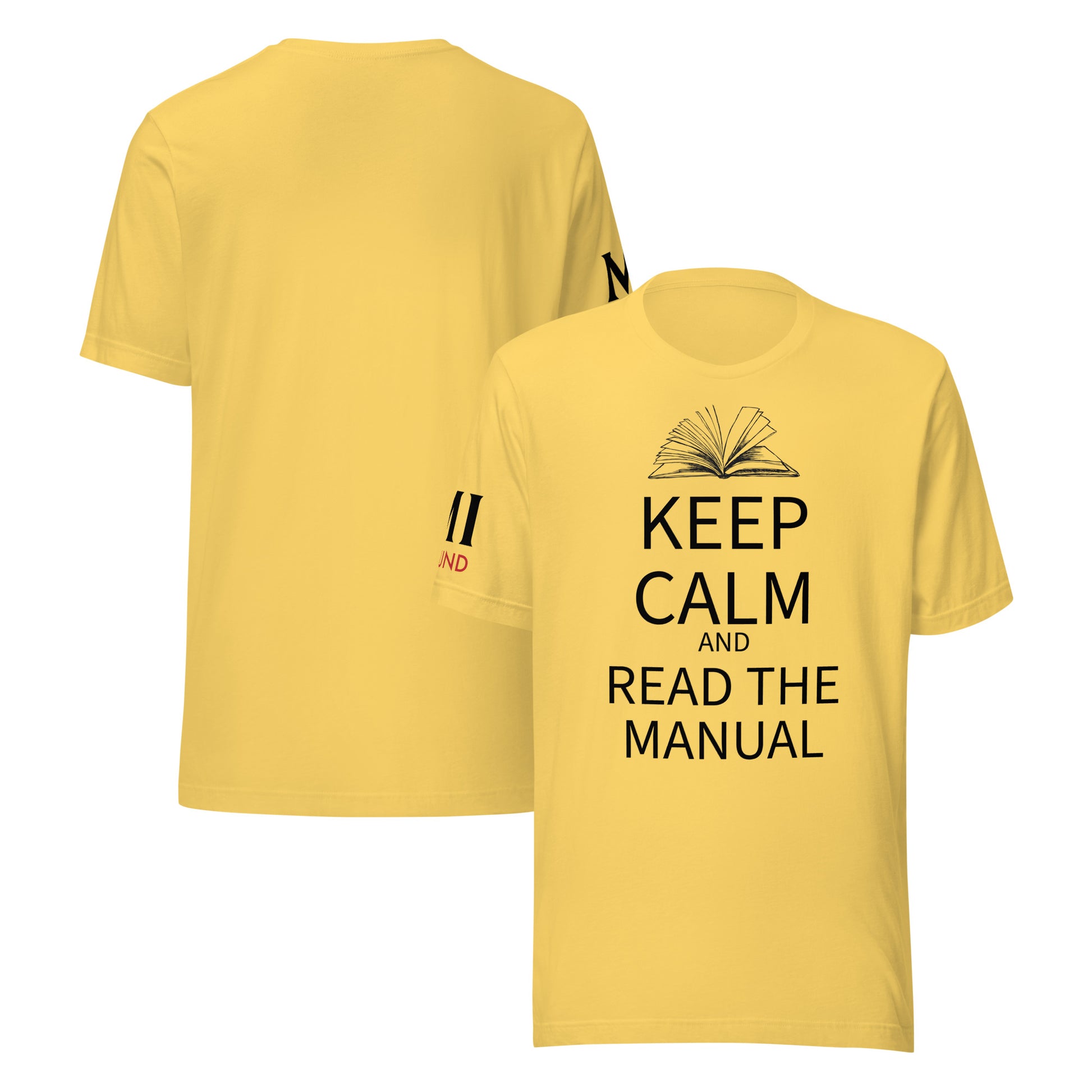 Keep Calm and Read the Manual Tee blk txt